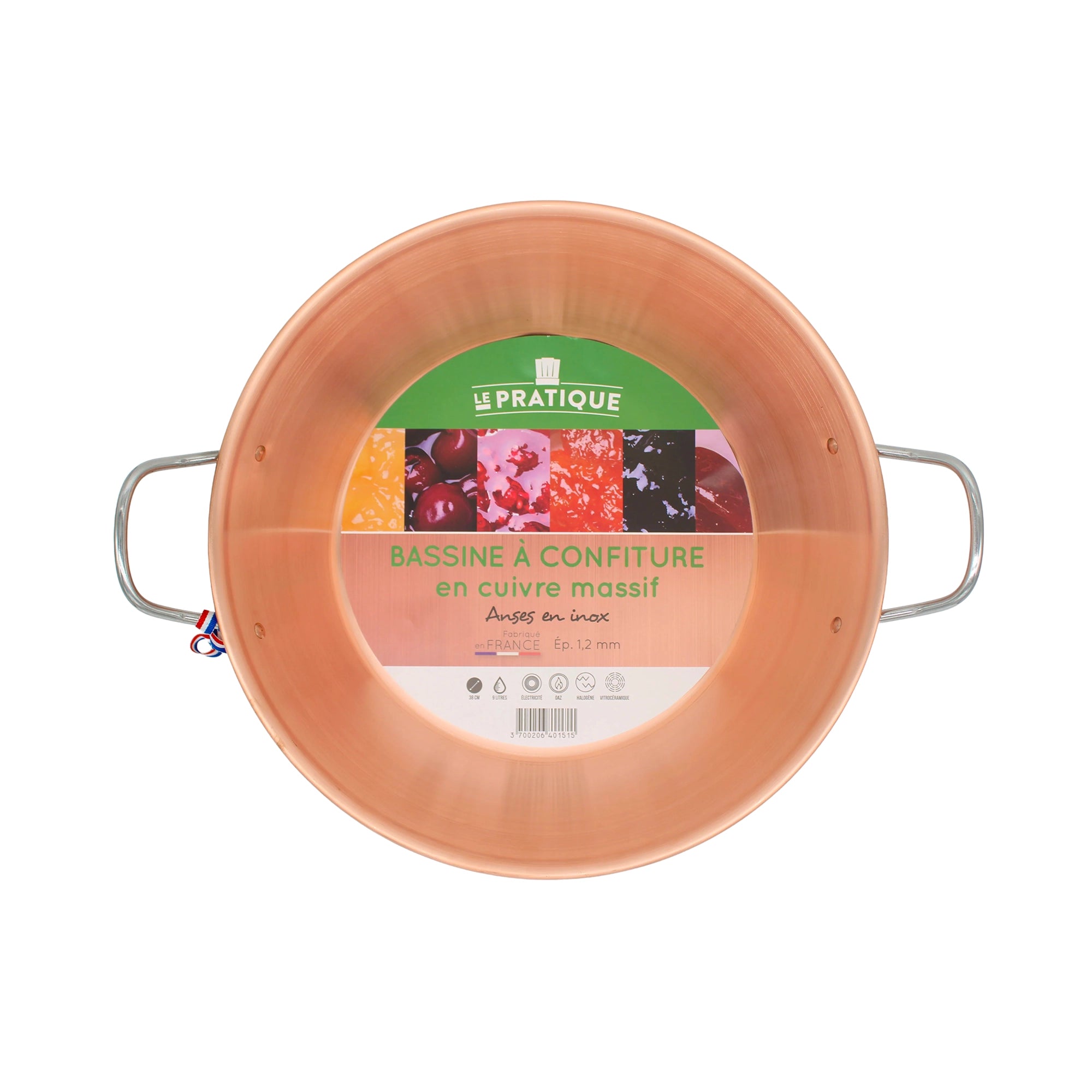Le Pratique - Koperen confituurpan jampan 38cm - 9L - verpakking miniatuur