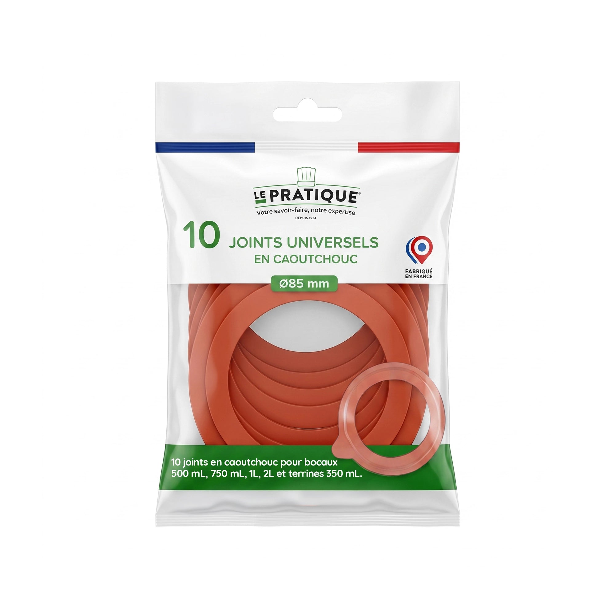Le Pratique - Universele Rubberringen voor Weckpot - 85mm - Set van 10 - verpakking miniatuur