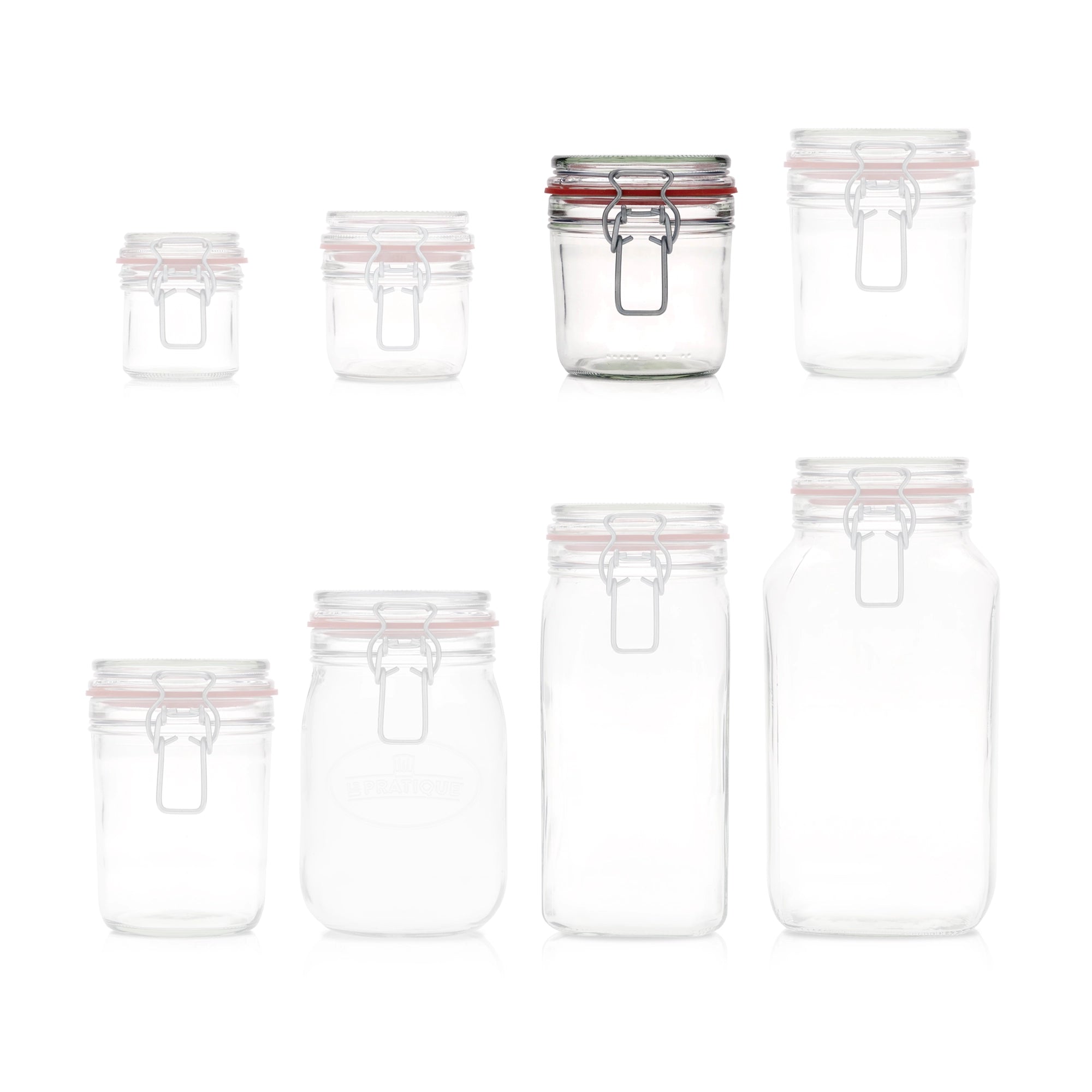 Le Pratique - Weckpot - 6x0,35 Liter - Set van 6 Beugelpotten 350ml - maatindicatie miniatuur