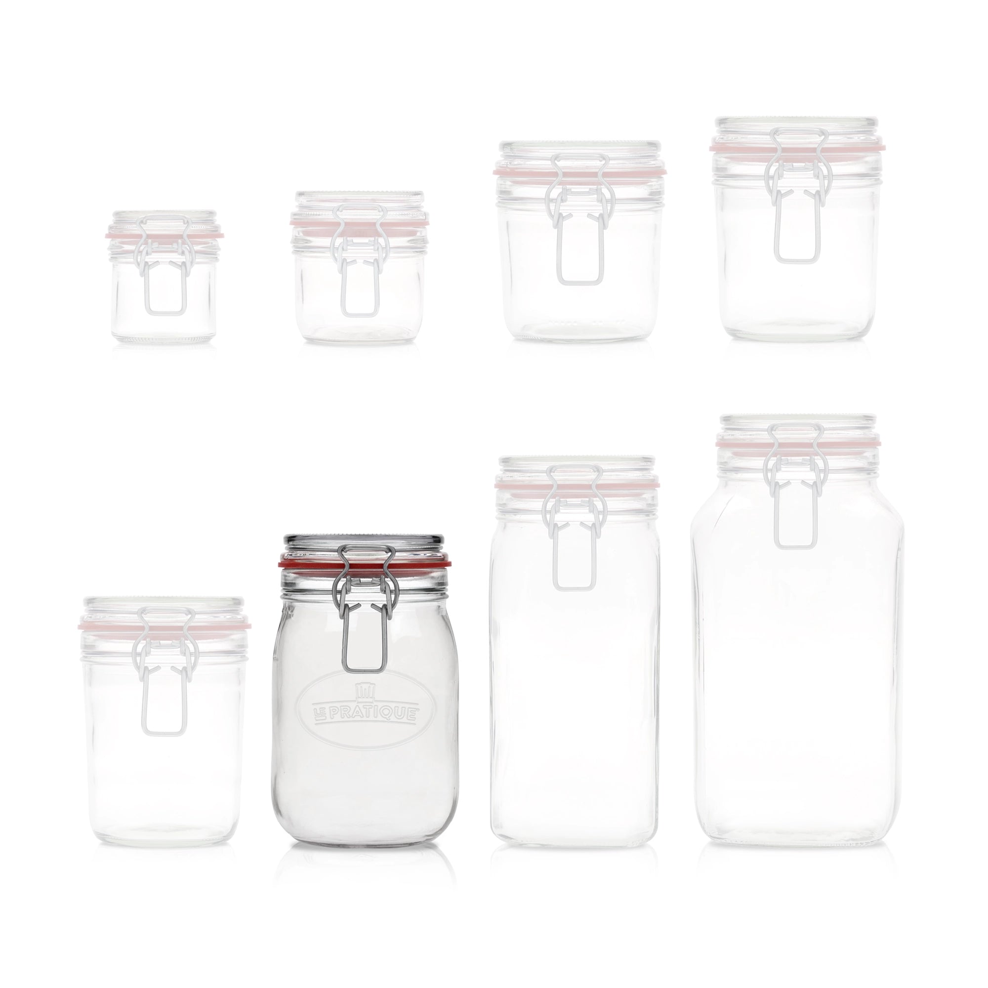 Le Pratique - Weckpot - 6x1 Liter - Set van 6 Beugelpotten 1000ml - maatindicatie miniatuur