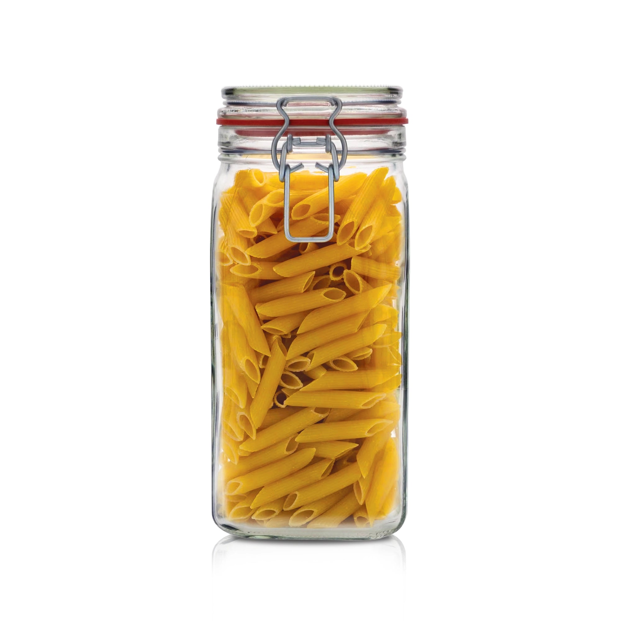 Le Pratique - Weckpot - 1,4 Liter - Vierkante Beugelpot 1400ml - gevuld miniatuur