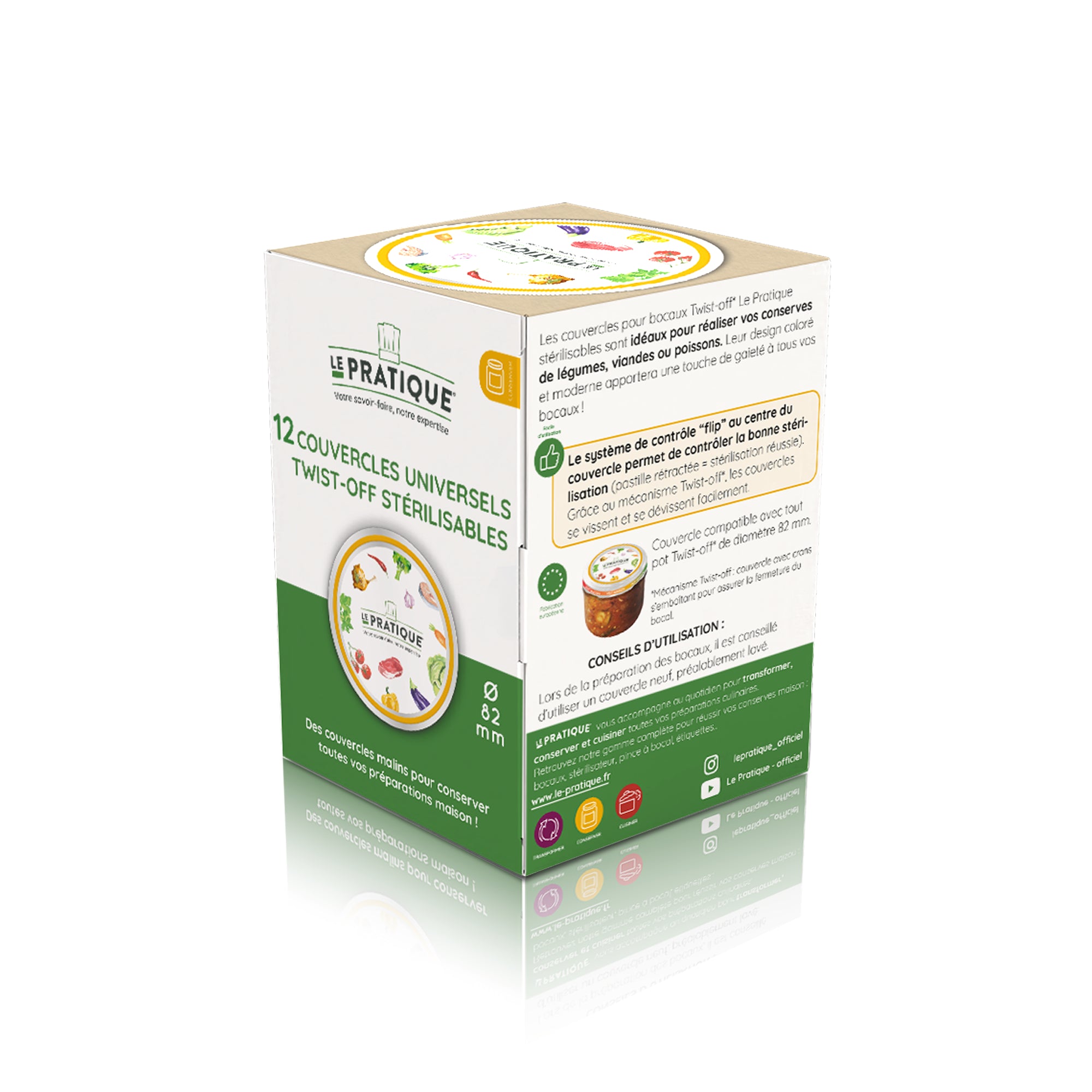 Le Pratique - Twist-Off Deksels 82mm - Set van 6 of 12 voor Inmaakpotten TO82 - verpakking miniatuur