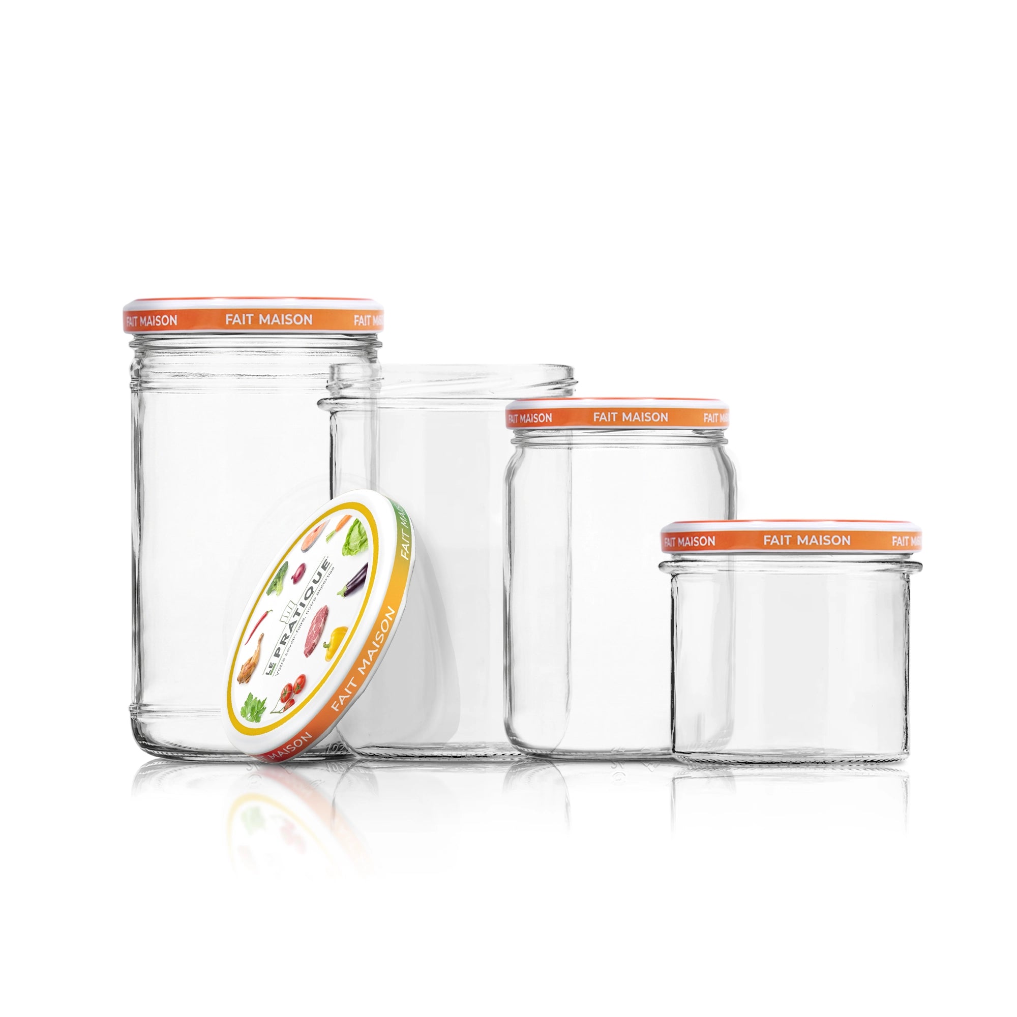 Le Pratique - Steriliseerbare Glazen Inmaakpotten - per 6 stuks - div. maten - productfoto miniatuur